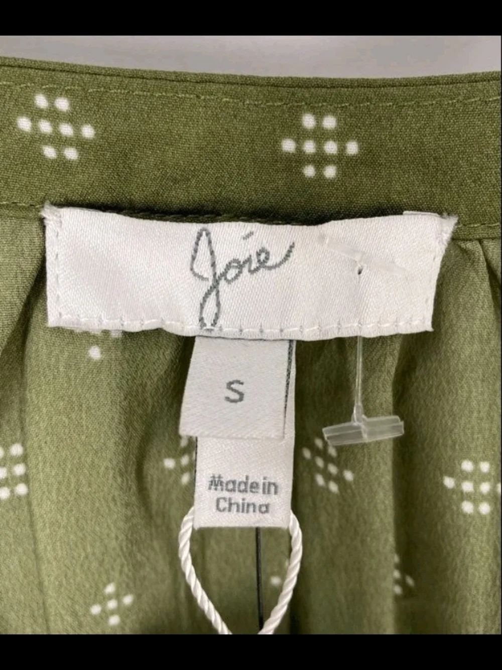 Joie Womens Fauna Green Geometric Short Flutter Sleeve Blouse Top Size Small NWT